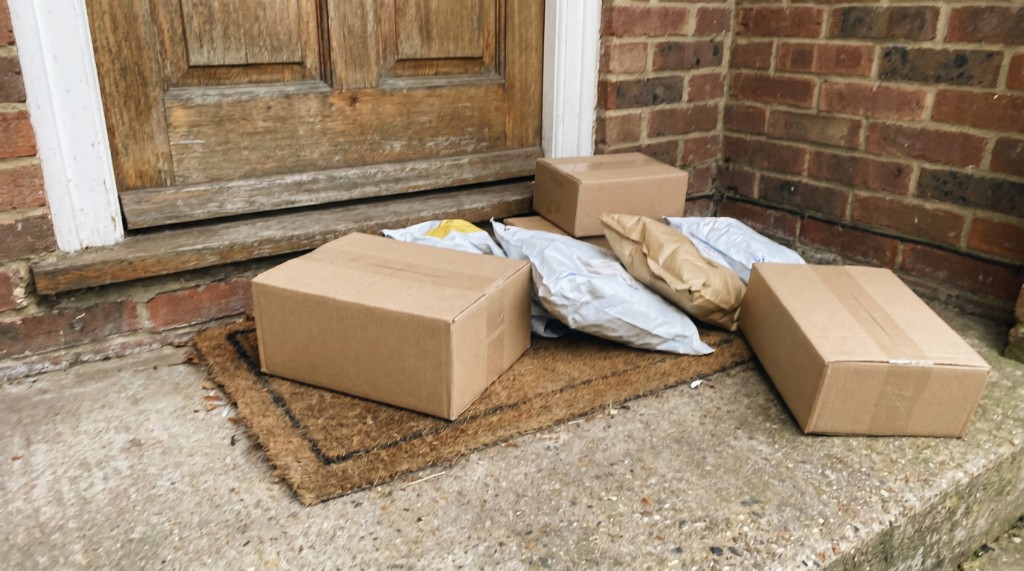 Free product packages delivered to a doorstep